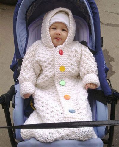 Як звязати конверт спицями для новонародженого